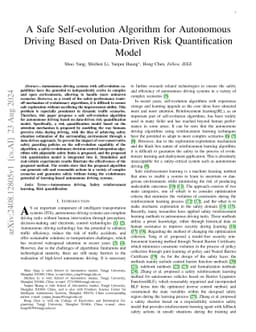 A Safe Self-evolution Algorithm for Autonomous Driving Based on
  Data-Driven Risk Quantification Model