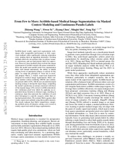 From Few to More: Scribble-based Medical Image Segmentation via Masked
  Context Modeling and Continuous Pseudo Labels