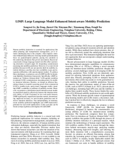 LIMP: Large Language Model Enhanced Intent-aware Mobility Prediction