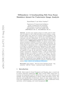 S3Simulator: A benchmarking Side Scan Sonar Simulator dataset for
  Underwater Image Analysis