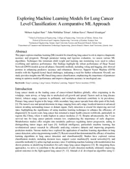 Exploring Machine Learning Models for Lung Cancer Level Classification:
  A comparative ML Approach