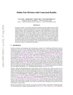 Online Fair Division with Contextual Bandits