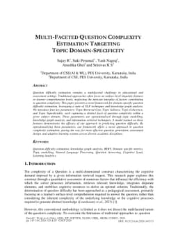 Multi-Faceted Question Complexity Estimation Targeting Topic
  Domain-Specificity