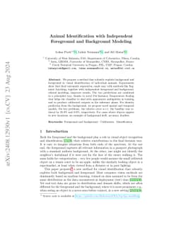 Animal Identification with Independent Foreground and Background
  Modeling