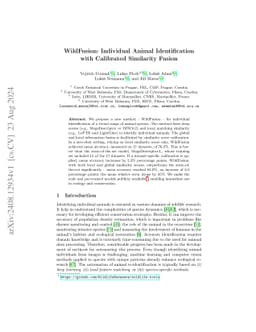 WildFusion: Individual Animal Identification with Calibrated Similarity
  Fusion