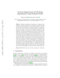 Accuracy Improvement of Cell Image Segmentation Using Feedback Former