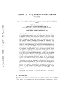 Optimal OnTheFly Feedback Control of Event Sensors