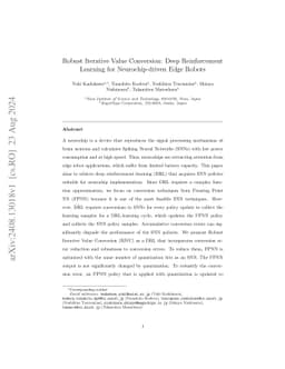 Robust Iterative Value Conversion: Deep Reinforcement Learning for
  Neurochip-driven Edge Robots