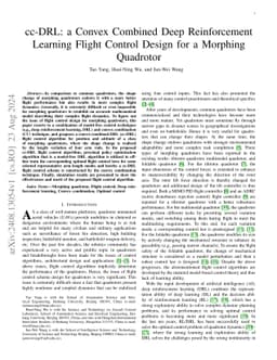 cc-DRL: a Convex Combined Deep Reinforcement Learning Flight Control
  Design for a Morphing Quadrotor
