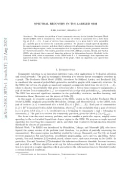 Spectral Recovery in the Labeled SBM
