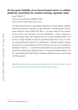 On the good reliability of an interval-based metric to validate
  prediction uncertainty for machine learning regression tasks