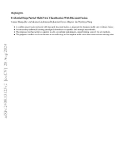 Evidential Deep Partial Multi-View Classification With Discount Fusion