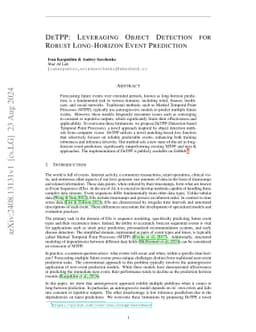DeTPP: Leveraging Object Detection for Robust Long-Horizon Event
  Prediction