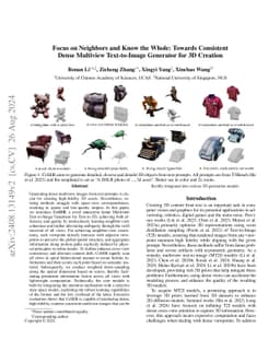Focus on Neighbors and Know the Whole: Towards Consistent Dense
  Multiview Text-to-Image Generator for 3D Creation