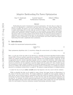 Adaptive Backtracking For Faster Optimization
