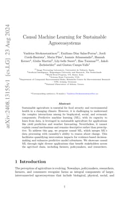 Causal machine learning for sustainable agroecosystems