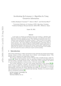 Accelerating the k-means++ Algorithm by Using Geometric Information