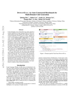 DOMAINEVAL: An Auto-Constructed Benchmark for Multi-Domain Code
  Generation