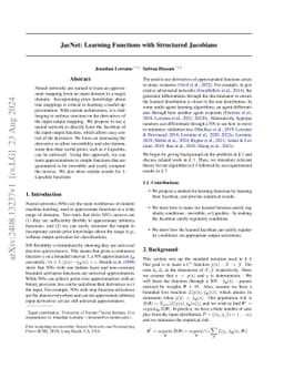 JacNet: Learning Functions with Structured Jacobians