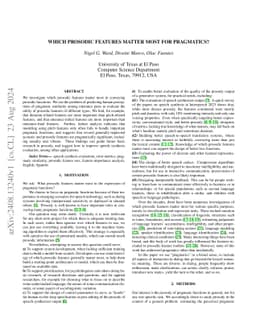 Which Prosodic Features Matter Most for Pragmatics?