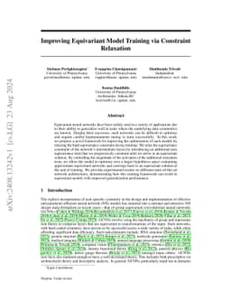 Improving Equivariant Model Training via Constraint Relaxation