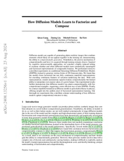 How Diffusion Models Learn to Factorize and Compose