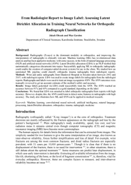 From Radiologist Report to Image Label: Assessing Latent Dirichlet
  Allocation in Training Neural Networks for Orthopedic Radiograph
  Classification