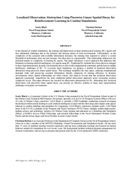 Localized Observation Abstraction Using Piecewise Linear Spatial Decay
  for Reinforcement Learning in Combat Simulations