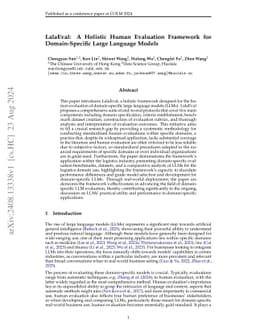 LalaEval: A Holistic Human Evaluation Framework for Domain-Specific
  Large Language Models