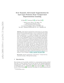 SeA: Semantic Adversarial Augmentation for Last Layer Features from
  Unsupervised Representation Learning