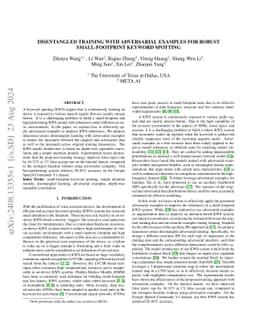 Disentangled Training with Adversarial Examples For Robust
  Small-footprint Keyword Spotting