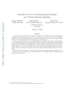 Parallel Set Cover and Hypergraph Matching via Uniform Random Sampling