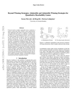 Beyond Winning Strategies: Admissible and Admissible Winning Strategies for Quantitative Reachability Games