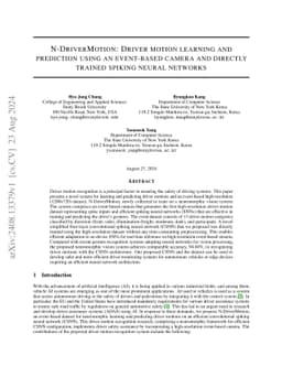 N-DriverMotion: Driver motion learning and prediction using an
  event-based camera and directly trained spiking neural networks