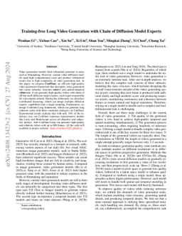 Training-free Long Video Generation with Chain of Diffusion Model
  Experts