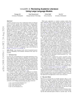 vitaLITy 2: Reviewing Academic Literature Using Large Language Models
