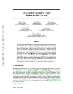 Disentangled Generative Graph Representation Learning