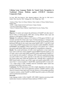 Utilizing Large Language Models for Named Entity Recognition in
  Traditional Chinese Medicine against COVID-19 Literature: Comparative Study