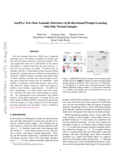 AnoPLe: Few-Shot Anomaly Detection via Bi-directional Prompt Learning
  with Only Normal Samples
