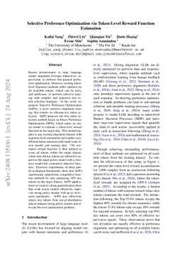 Selective Preference Optimization via Token-Level Reward Function
  Estimation
