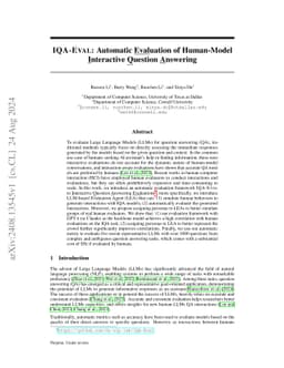 IQA-EVAL: Automatic Evaluation of Human-Model Interactive Question
  Answering