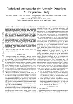 Variational Autoencoder for Anomaly Detection: A Comparative Study