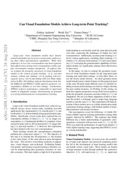 Can Visual Foundation Models Achieve Long-term Point Tracking?