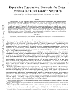 Explainable Convolutional Networks for Crater Detection and Lunar
  Landing Navigation