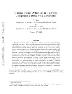 Change Point Detection in Pairwise Comparison Data with Covariates