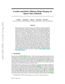Localize-and-Stitch: Efficient Model Merging via Sparse Task Arithmetic
