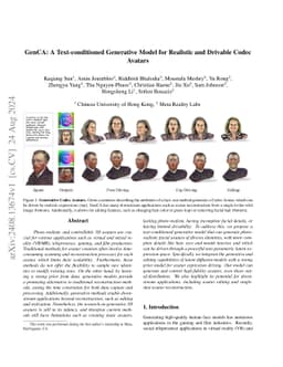 GenCA: A Text-conditioned Generative Model for Realistic and Drivable
  Codec Avatars