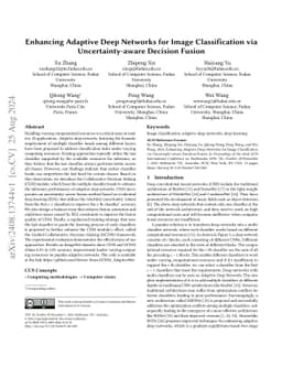 Enhancing Adaptive Deep Networks for Image Classification via
  Uncertainty-aware Decision Fusion