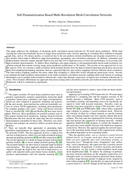 Self-Parameterization Based Multi-Resolution Mesh Convolution Networks