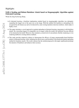 SAB:A Stealing and Robust Backdoor Attack based on Steganographic
  Algorithm against Federated Learning